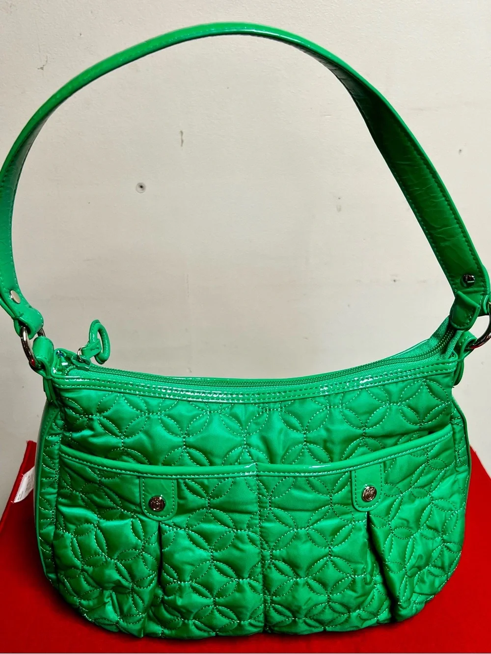 Vera Bradley Quilted Green Carlyle Shoulder Bag